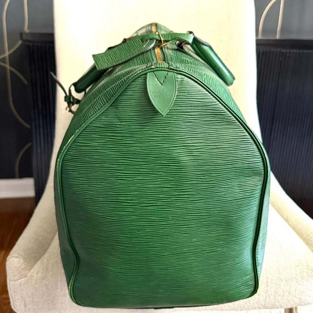 Authentic Louis Vuitton unisex Keepall 50 travel bag M42964 green Epi leather